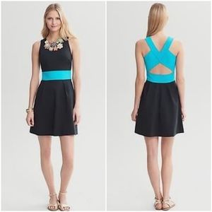 NEW! Banana Republic navy/aqua colorblock dress